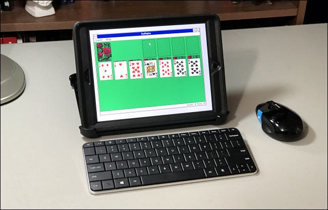 Executando o Windows 3.1 Solitaire em um iPad graças ao iDOS 2.