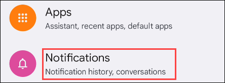 Em seguida, selecione notificações.