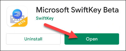 Abra o SwiftKey Beta.