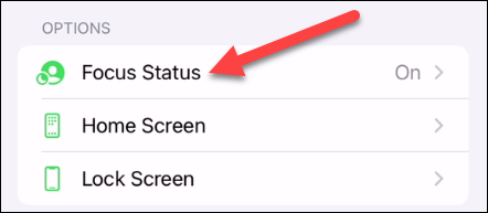 Toque em "Status do foco".