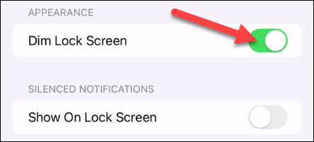 Ative "Dim Lock Screen" ou "Mostrar na tela de bloqueio".