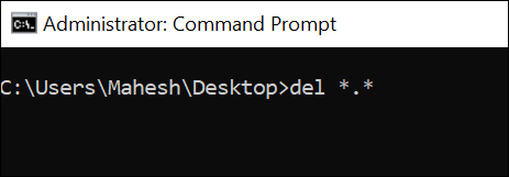 Use o comando "del" para excluir todos os arquivos em uma pasta do prompt de comando.