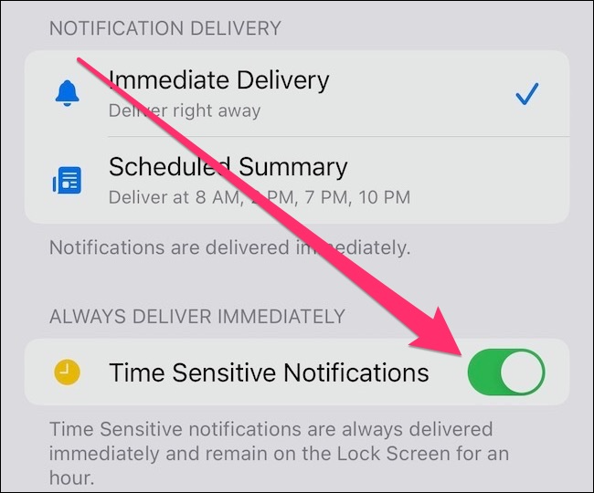 Configurações de notificação específicas do aplicativo