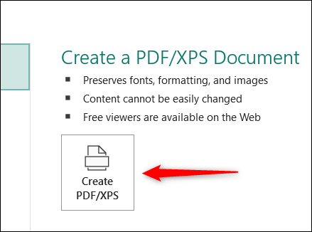 Clique em Criar PDF ou XPS