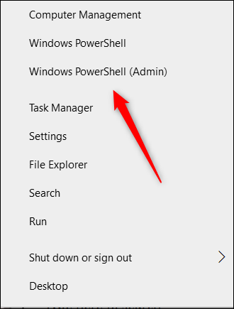 Clique em Administrador do Windows PowerShell