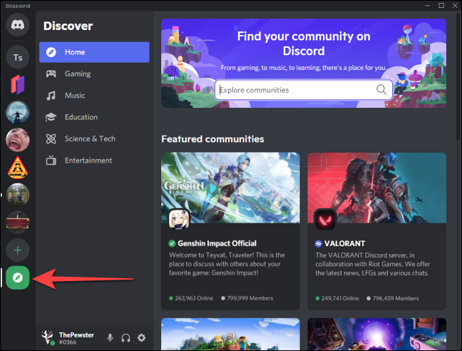 Explore os servidores públicos da comunidade no Discord