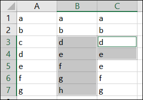 Diferenças de linha no Excel