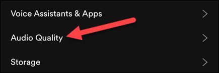Selecione "Qualidade de áudio" no iPhone e iPad.