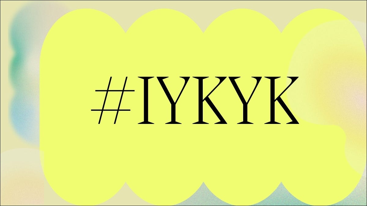 Fundo amarelo de hashtag IYKYK