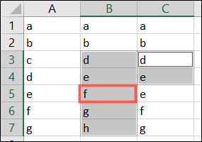 Diferença de uma linha no Excel