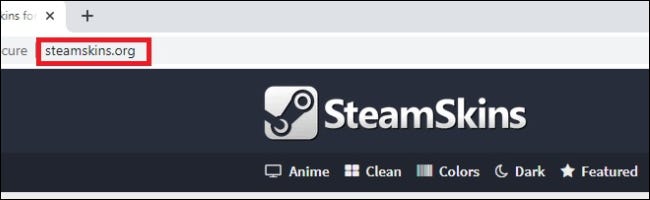 Insira o URL de steamskins.org