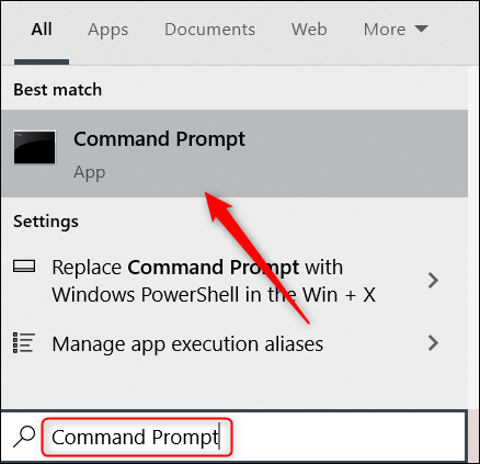 Digite “Prompt de Comando” na barra de pesquisa do Windows e clique no aplicativo Prompt de Comando.