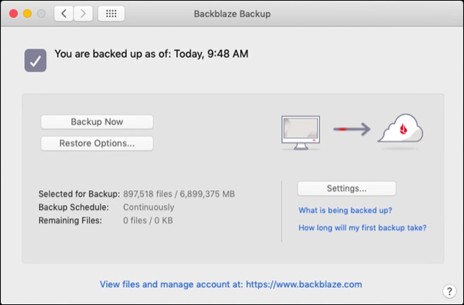 Backblaze para macOS