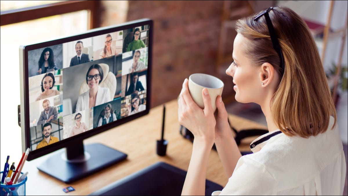 woman in conference call