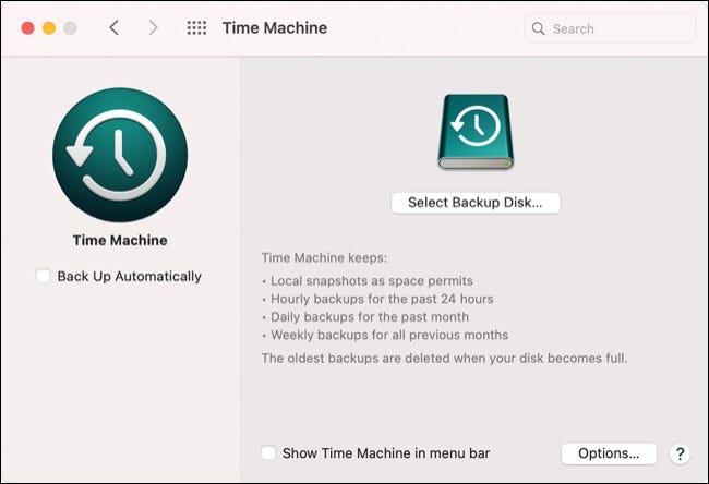 Time Machine no macOS Big Sur