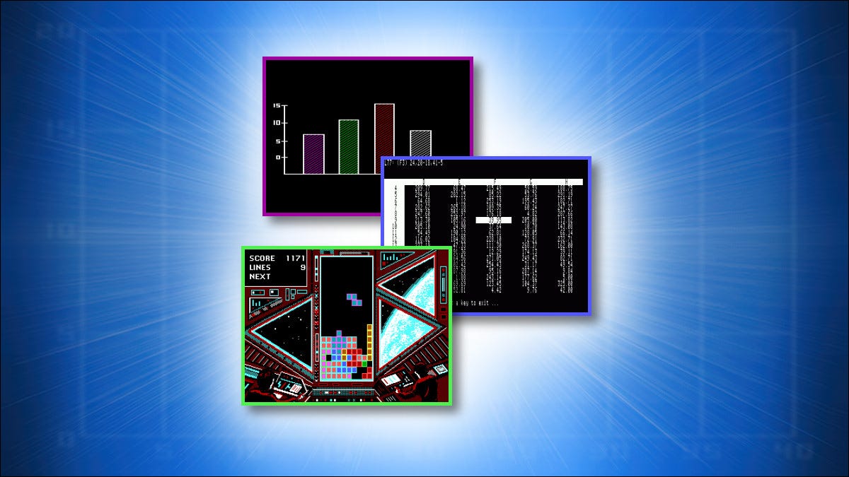 Exemplos de telas de chave de chefe do MS-DOS