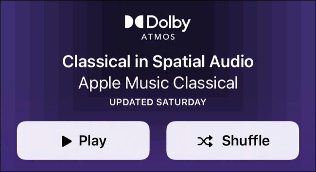 Lista de reprodução clássica de áudio espacial da Apple Music