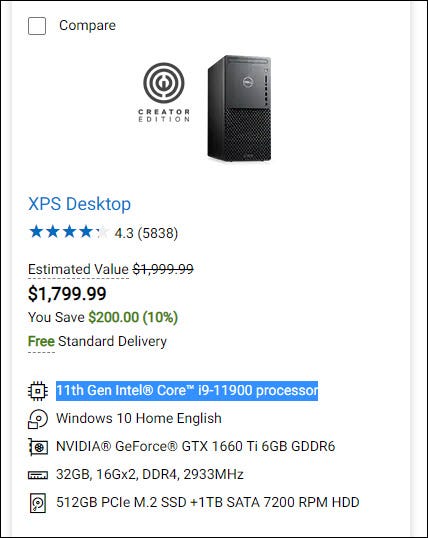 Dell XPS $ 1800 PC