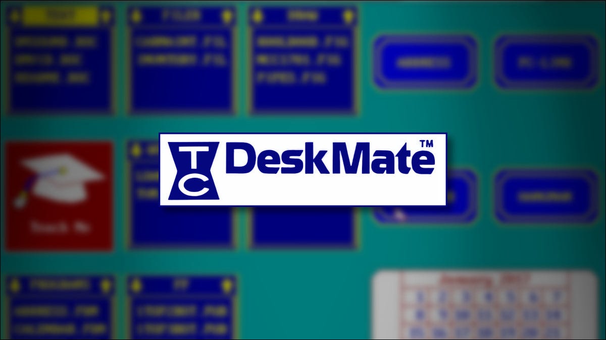 O logotipo da Tandy DeskMate