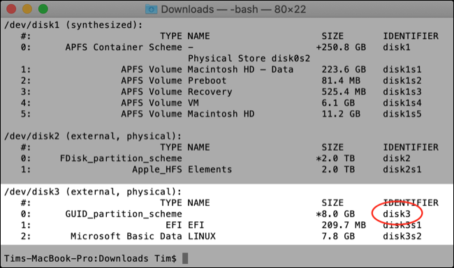 Disk Utility listando drives