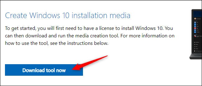 Clique no botão "Baixar ferramenta agora" na página da Microsoft na web.