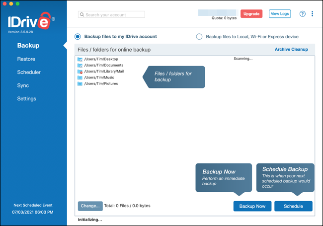 IDrive para macOS