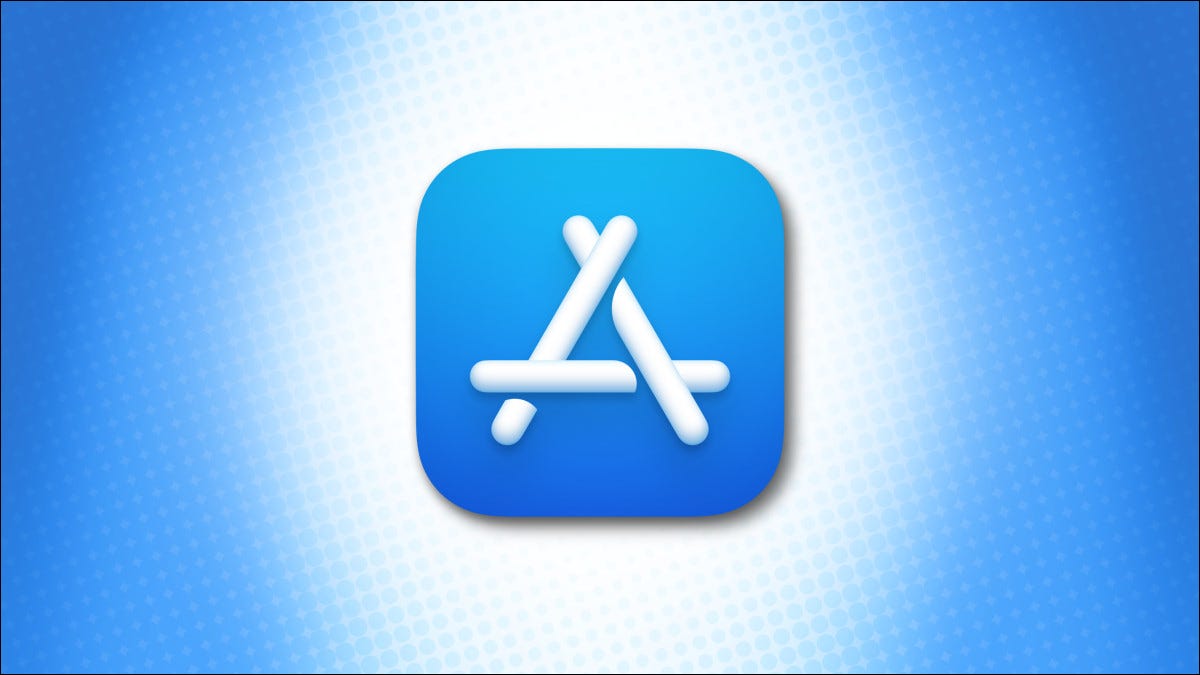 Logotipo da Apple Mac App Store em um fundo azul