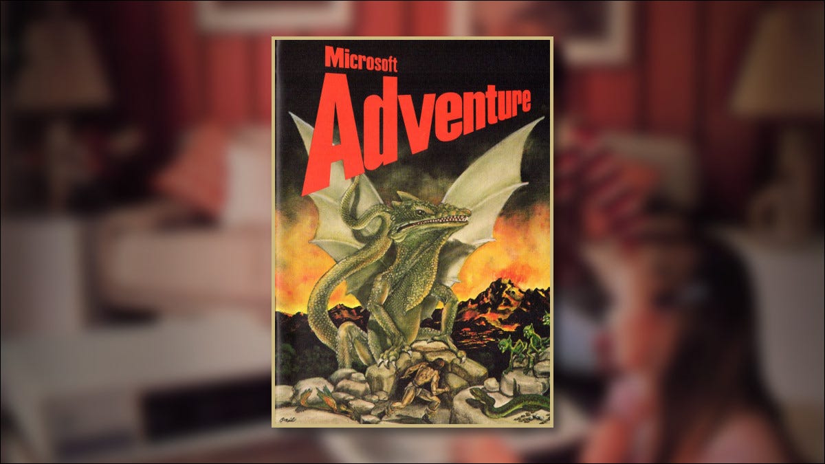 A capa da Microsoft Adventure para o IBM PC de 1981