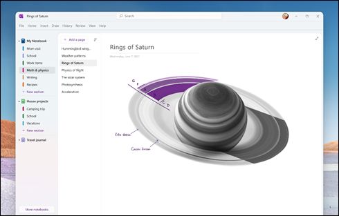 Aplicativo Windows 11 OneNote