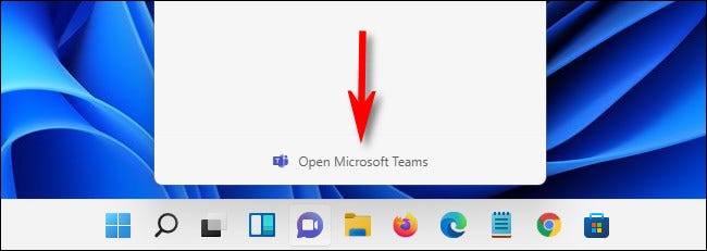 Se você clicar em "Abrir Microsoft Teams", o aplicativo Microsoft Teams completo será aberto.