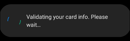 o aplicativo irá validar seu cartão