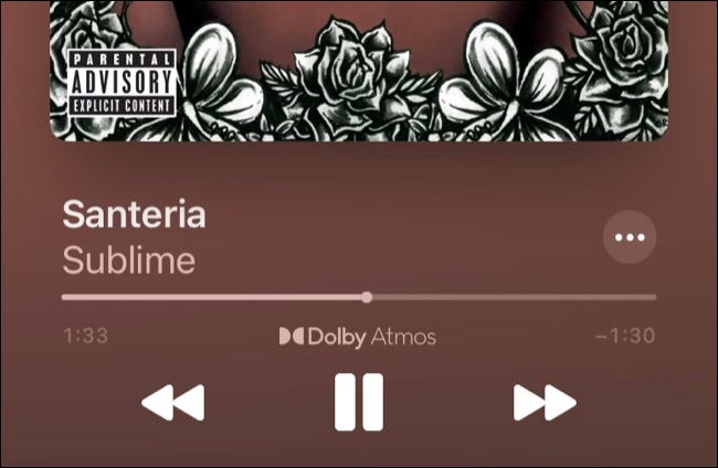 Santeria by Sublime tocando no Dolby Atmos