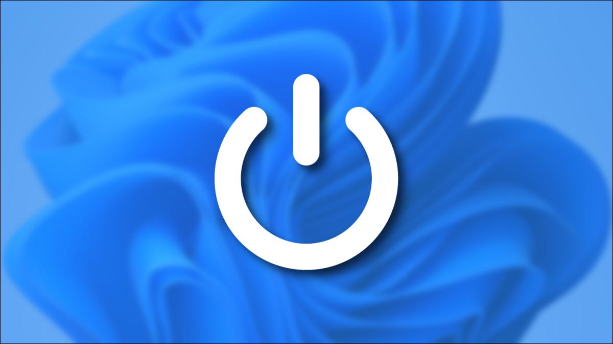 Um símbolo de poder sobre o plano de fundo do Windows 11