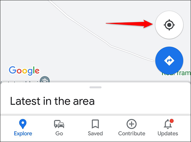 Toque em "Seu local" no aplicativo do Google Maps.
