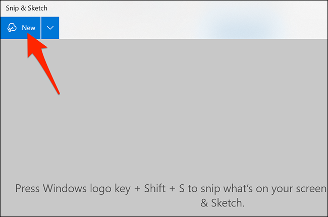 Clique em "Novo" em Snip & Sketch.