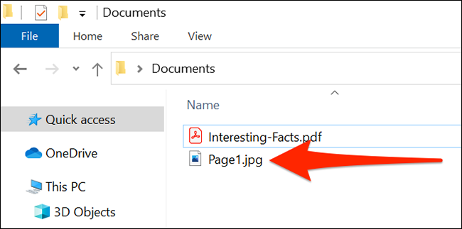 Uma página PDF convertida em JPG no File Explorer.