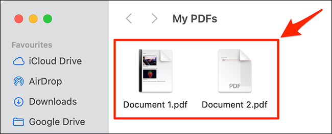 Encontre arquivos PDF no Finder.