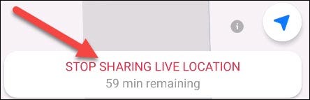 Para encerrá-lo antes que o tempo acabe, basta tocar em "Parar de compartilhar local ao vivo".