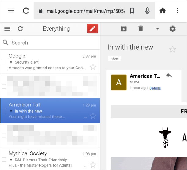 Caixa de entrada do Gmail.