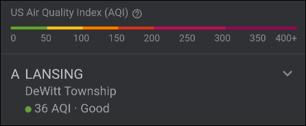 Informação de qualidade do ar