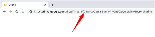 Copie o ID de arquivo exclusivo do link de arquivo do Google Drive.