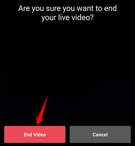 Toque em "Finalizar vídeo" no prompt do Instagram.