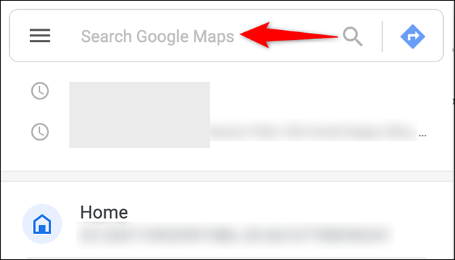 Clique na caixa "Pesquisar no Google Maps" no site do Google Maps.