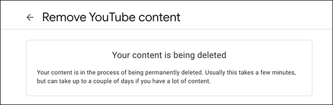 Mensagem do YouTube informando que seu canal está sendo excluído.