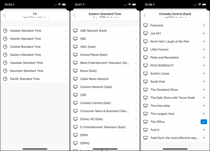 Adicionar TV ao calendário do Outlook no celular