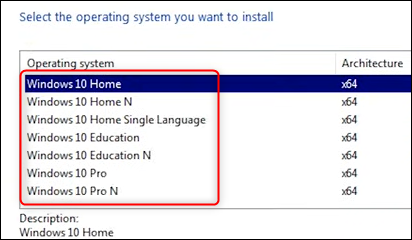 Clique no sistema operacional que deseja instalar.