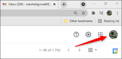Clique na sua "Foto do Perfil do Google" no Gmail.