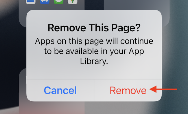 Na janela pop-up, toque no botão "Remover" para confirmar.