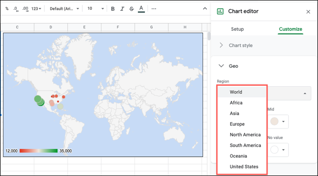 Selecione uma região para o mapa do mapa