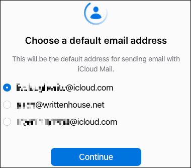 Selecione seu endereço de e-mail padrão